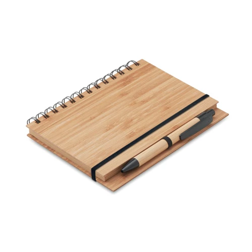 BAMBLOC Bamboo notebook with pen lined wood 