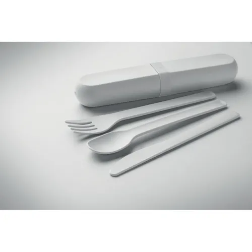 BITEFUL Cutlery set and case in PLA white 