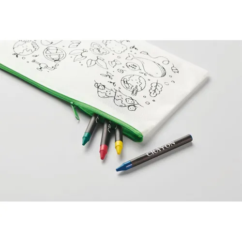 CRAY Pencil case with 4 crayons lime 