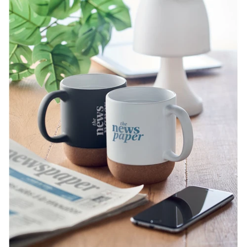 MATT Matt ceramic cork mug 300 ml white 