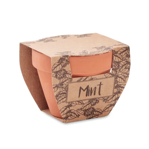MINT POT Terrakotta ültető, menta Fa 