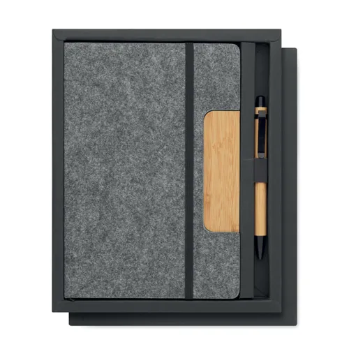 NOTEMIX A5 RPET notebook set stone grey 