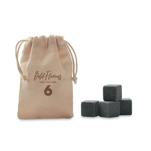 ROCKS 4 stone ice cubes in  pouch beige 
