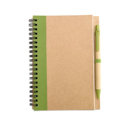 SONORA PLUS B6 recycled notebook with pen lime 