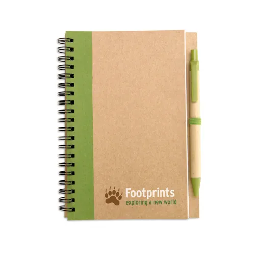 SONORA PLUS B6 recycled notebook with pen lime 