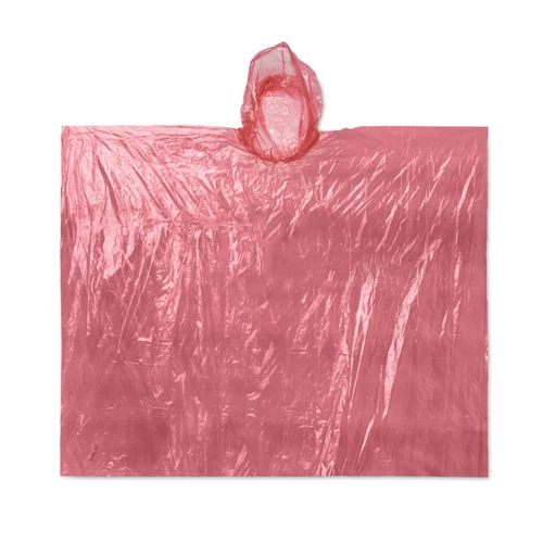SPRINKLE Foldable raincoat in polybag red 