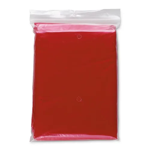 SPRINKLE Foldable raincoat in polybag red 