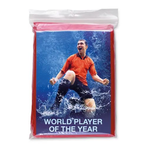 SPRINKLE Foldable raincoat in polybag red 
