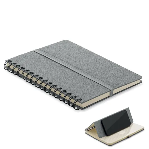 STRATA A5 notebook with phone holder grey 