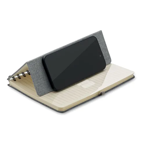 STRATA A5 notebook with phone holder grey 