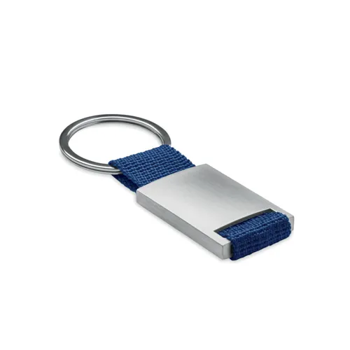 TECH Metal rectangular key ring blue 