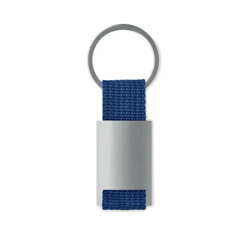 TECH Metal rectangular key ring blue 