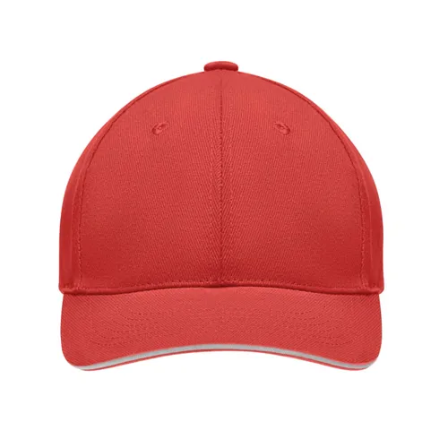 TEKAPO 6 panel baseball sapka 270g/m² Fehér/piros 