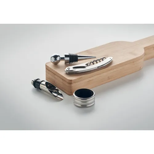 VINOVAULT SET Bottle shaped wine set wood 